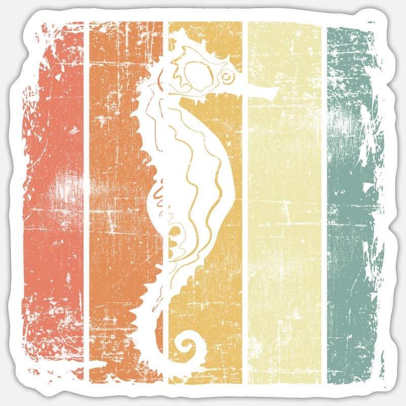 Hippocampes - Sticker taille S (10 x 10 cm) - blanc mat