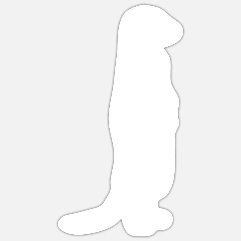 Suricate Animal mignon - Sticker taille S (10 x 10 cm) - blanc mat