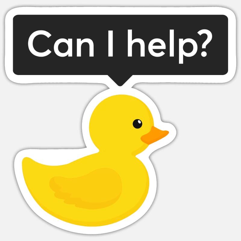 Programmer rubber duck debugging - Sticker size S (10 x 10 cm) - white matte