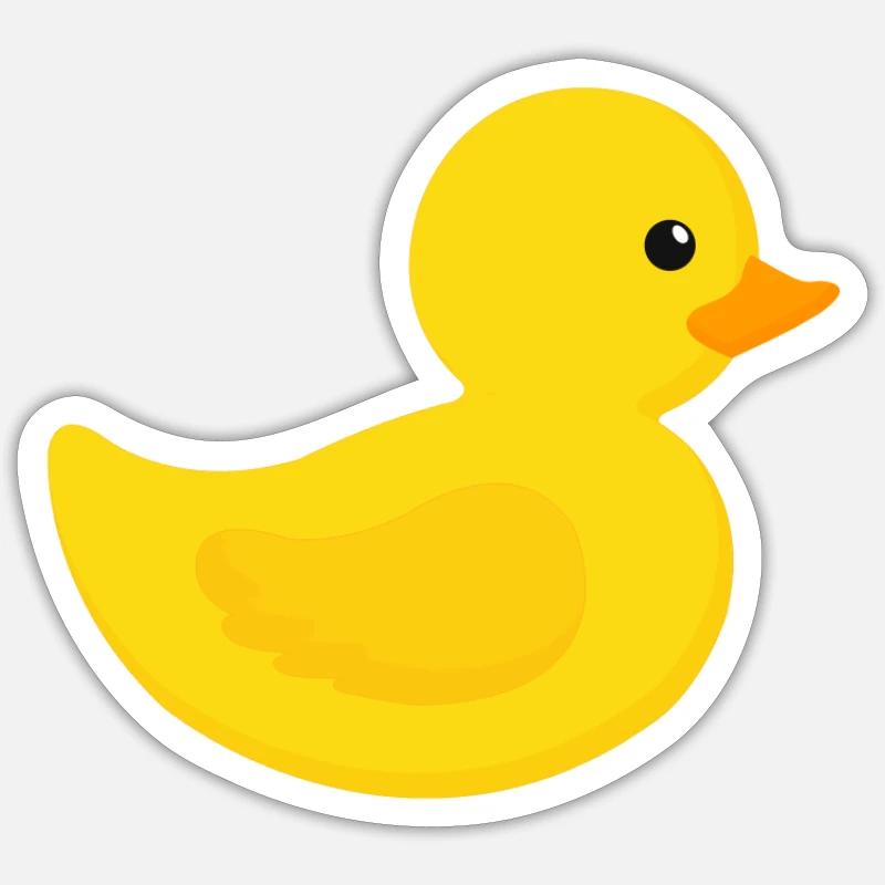 Badeente Gummiente - Sticker Größe S (10 x 10 cm) - Mattweiß