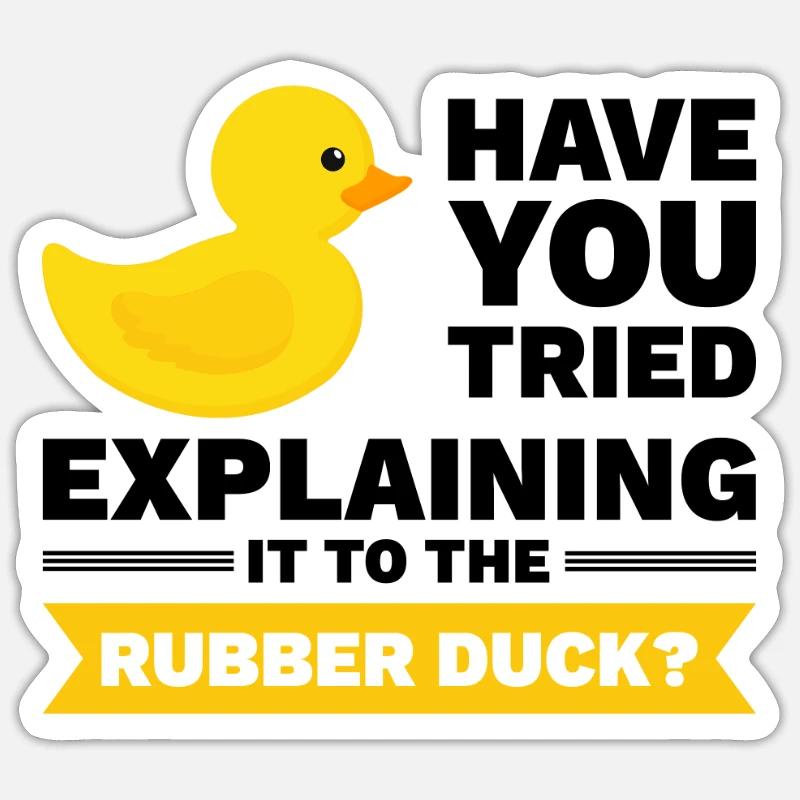 Programmierer Gummiente Debug Sticker Größe S (10 x 10 cm)