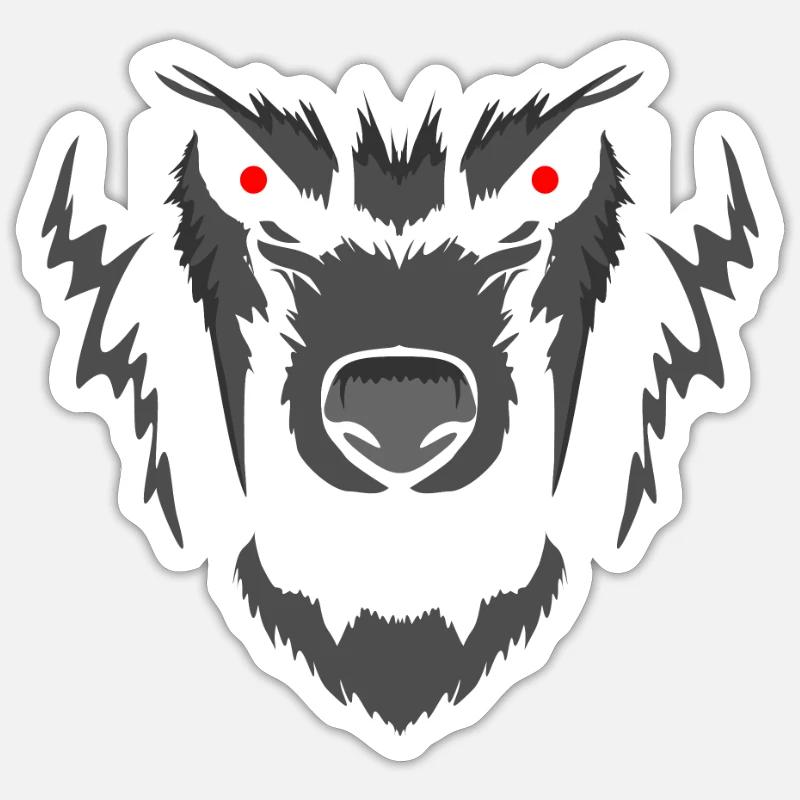 Werewolf Werwolfkopf Werwolf Wolfsmensch Sticker Größe S (10 x 10 cm)