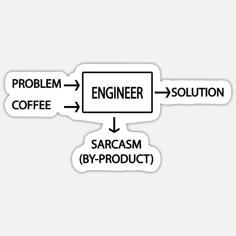 Engineer - Sticker size S (10 x 10 cm) - white matte