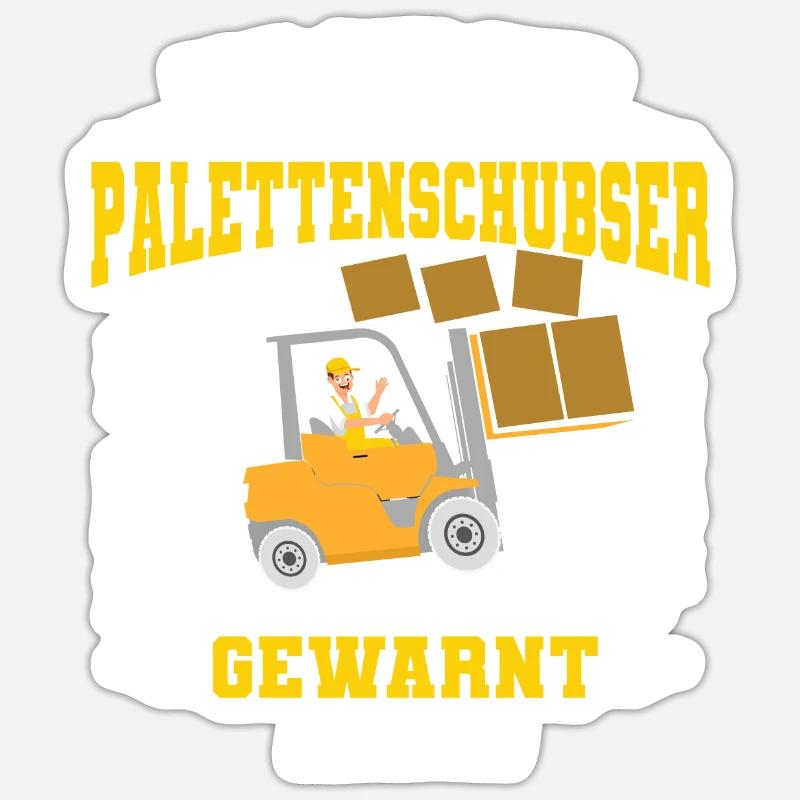 Forklift Driver Shirt The Crazy Pallet Pusher Sticker size S (10 x 10 cm)