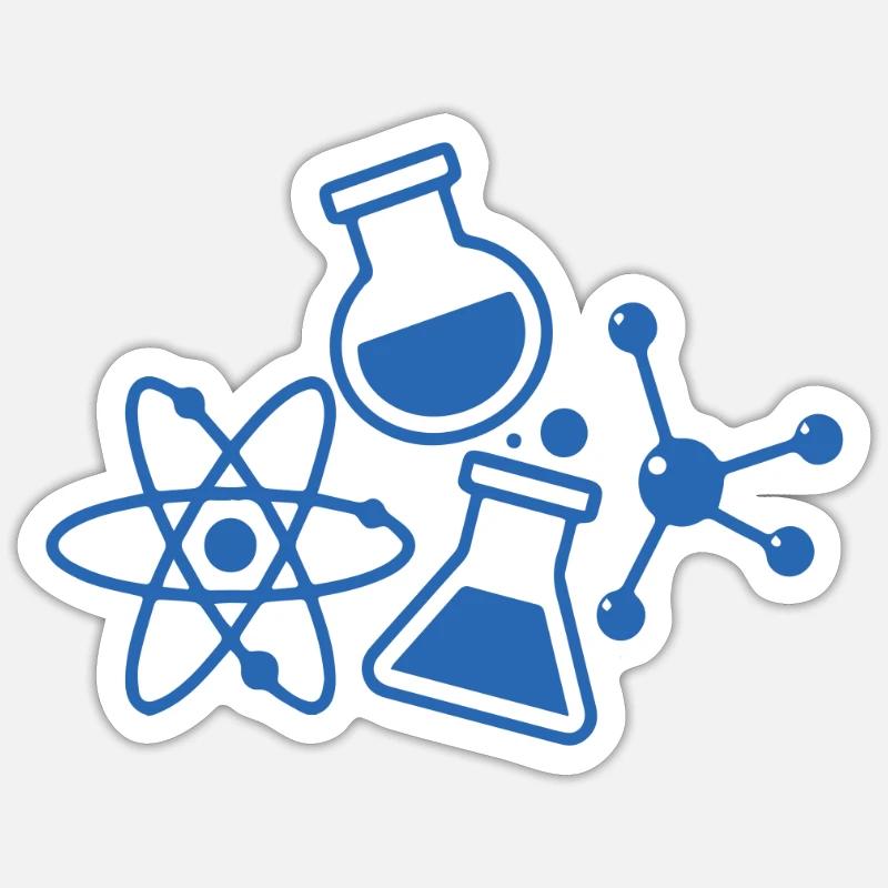 chimica - Sticker formato S (10 x 10 cm) - bianco opaco