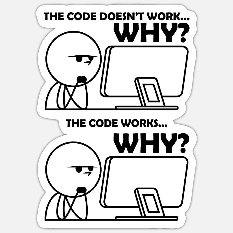 Programmierung Code Witzig - Sticker Größe S (10 x 10 cm) - Mattweiß