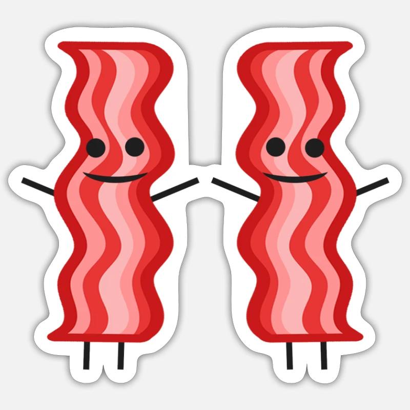 COMIC Bacon - Sticker Größe S (10 x 10 cm) - Mattweiß
