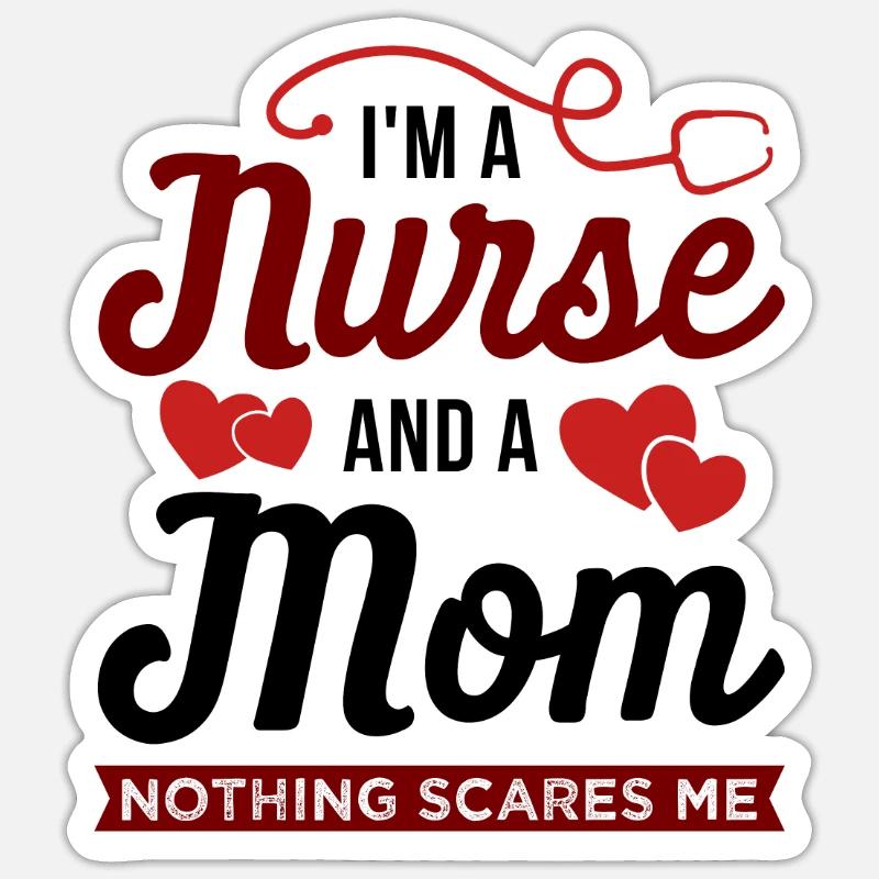 Krankenschwester Mama Hebamme Pflegerin Geschenk - Sticker Größe S (10 x 10 cm) - Mattweiß