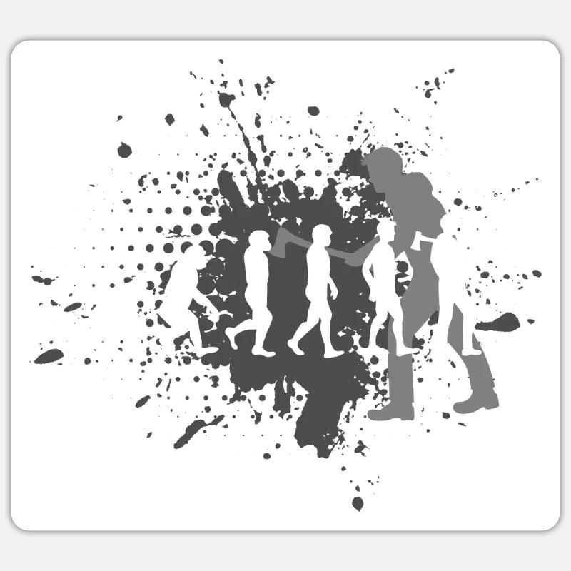 Bûcherons - Sticker taille S (10 x 10 cm) - blanc mat