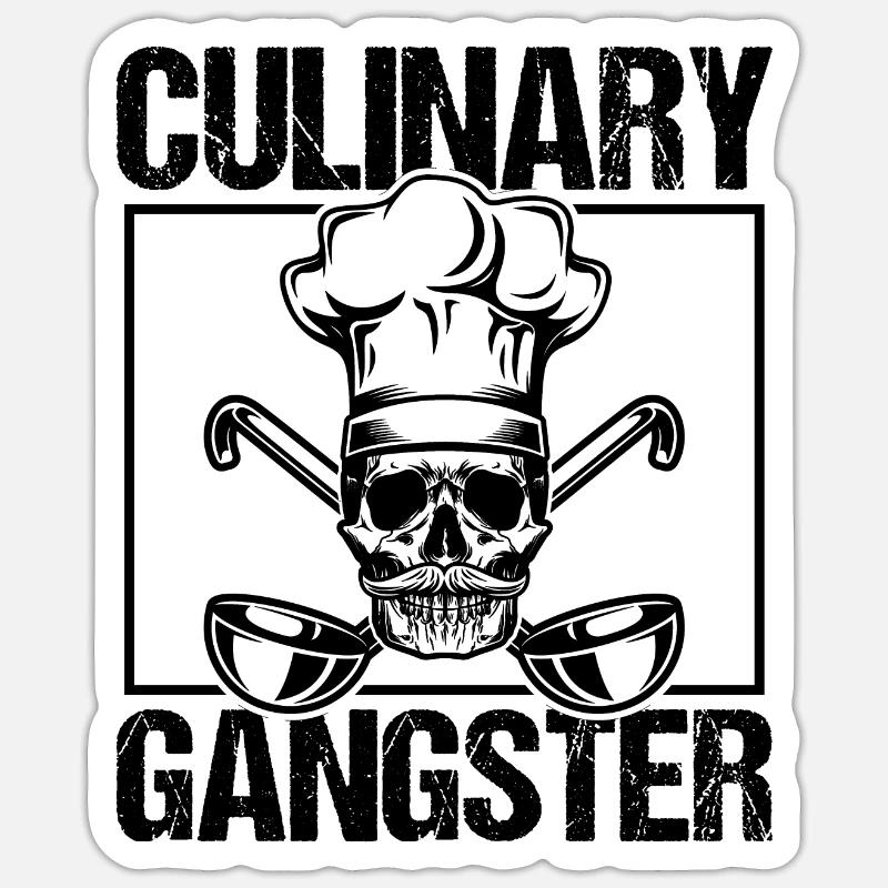 Chef Skull Cooking Kitchen Gift - Sticker size S (10 x 10 cm) - white matte