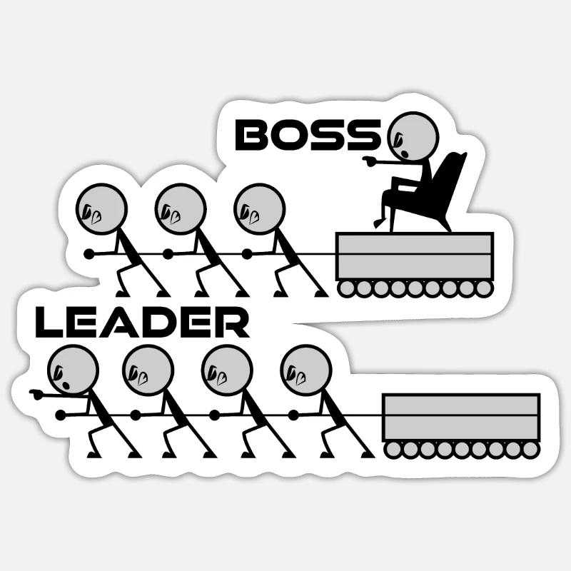 Chef de file - Sticker taille S (10 x 10 cm) - blanc mat