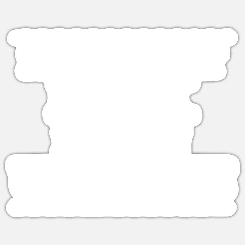 Dicker Bauch? Ich bin untergross - Sticker Größe S (10 x 10 cm) - Mattweiß
