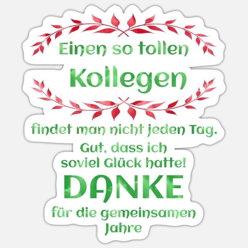 Danke Kollege Abschied Abschiedsfeier Geschenkidee - Sticker Größe S (10 x 10 cm) - Mattweiß