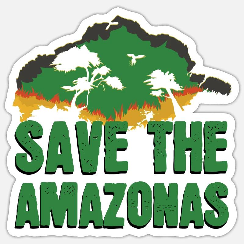 Save the Amazon - Sticker size S (10 x 10 cm) - white matte