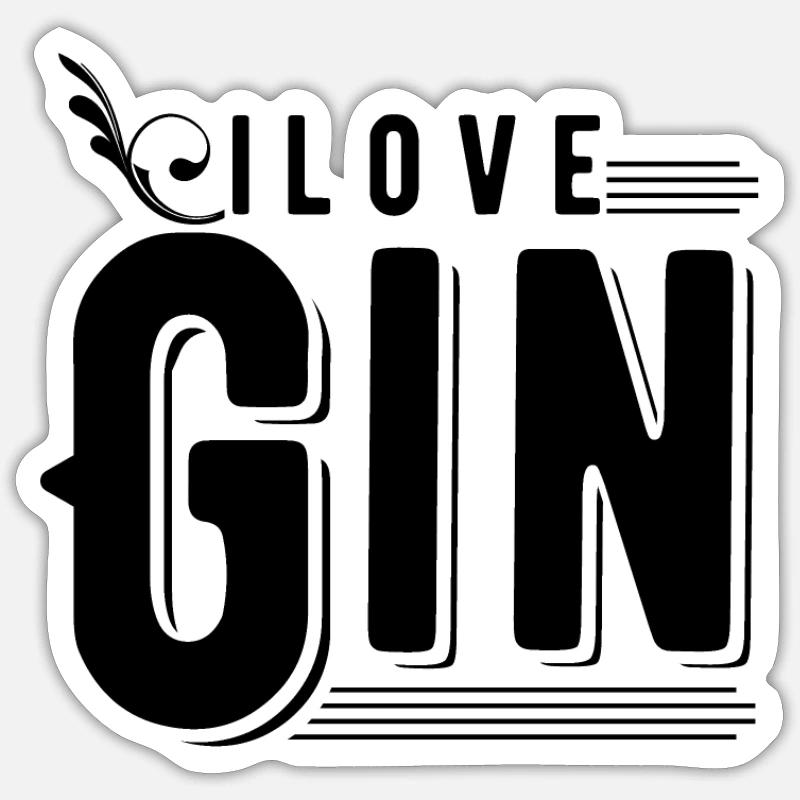 Gin lovers - Sticker size S (10 x 10 cm) - white matte