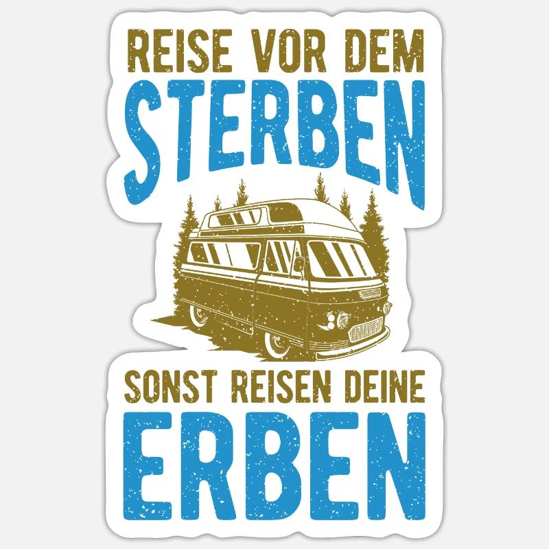 Renter Camping Geschenk - Sticker Größe S (10 x 10 cm) - Mattweiß