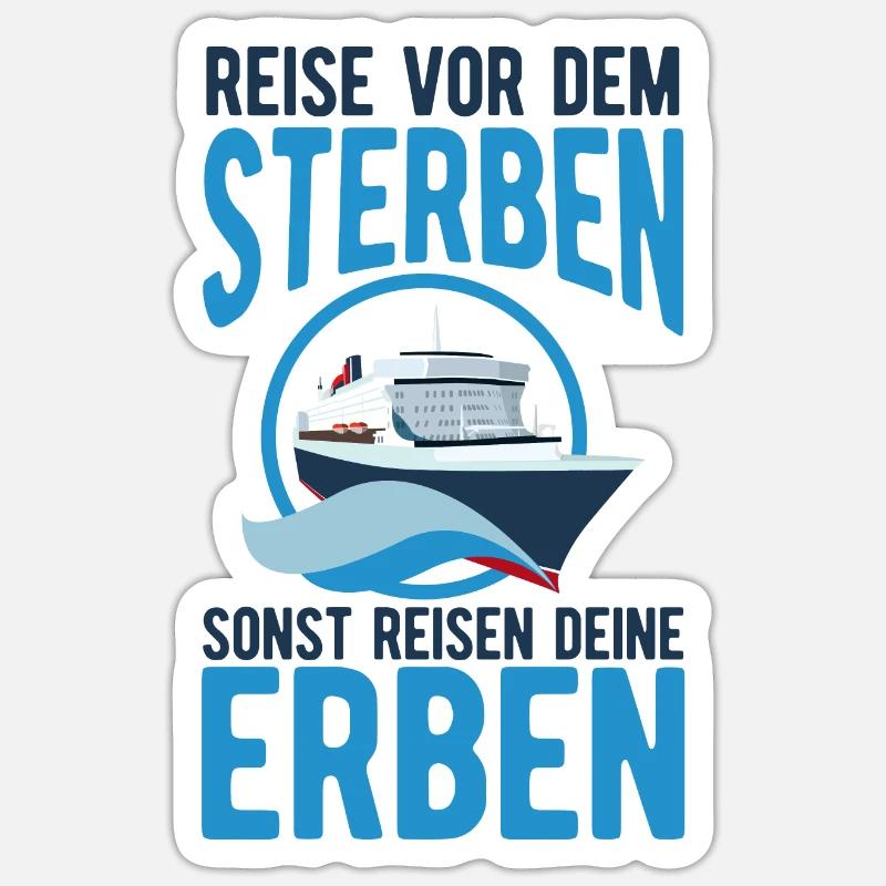 Rentner Kreuzfahrt Geschenk - Sticker Größe S (10 x 10 cm) - Mattweiß