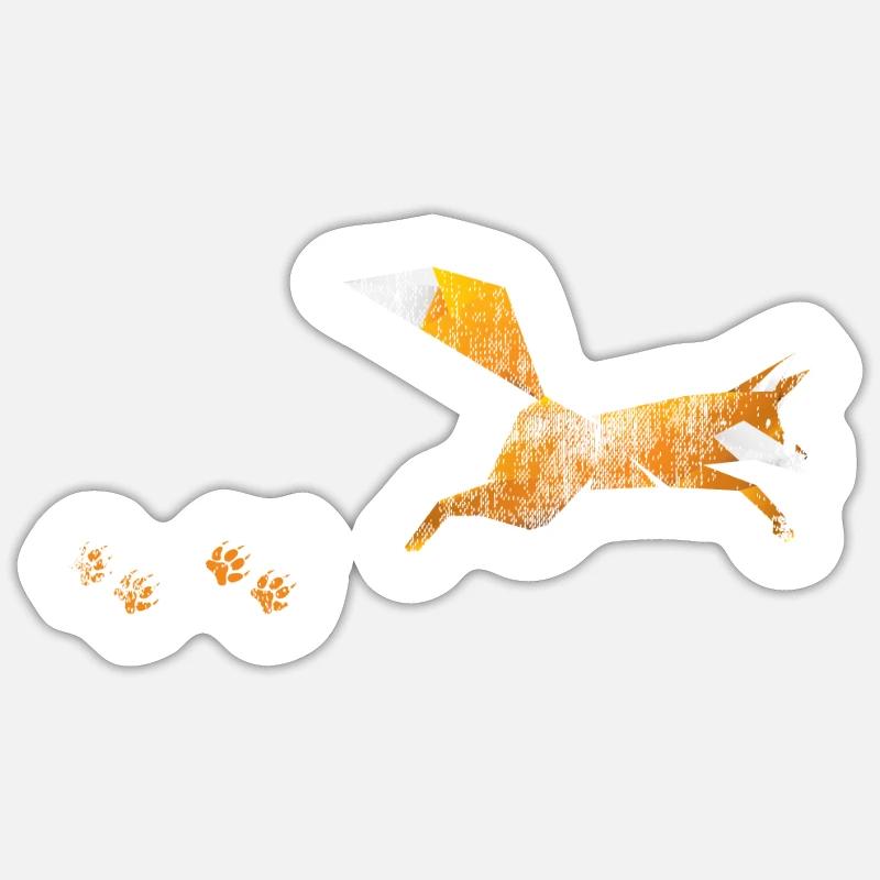 Fuchs Tier Geschenk - Sticker Größe S (10 x 10 cm) - Mattweiß