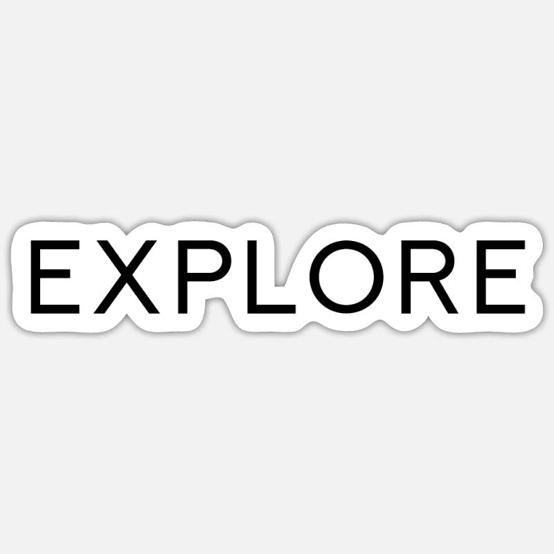 EXPLORE - Sticker Größe S (10 x 10 cm) - Mattweiß
