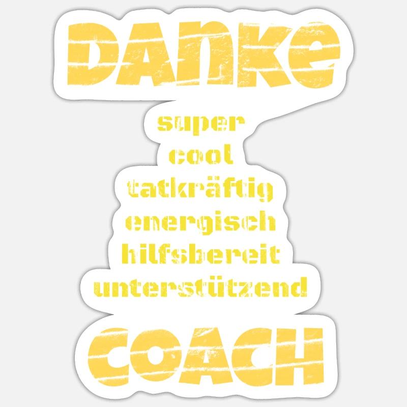 Danke - Helden - coach - Geschenkidee - Trainer Sticker Größe S (10 x 10 cm)