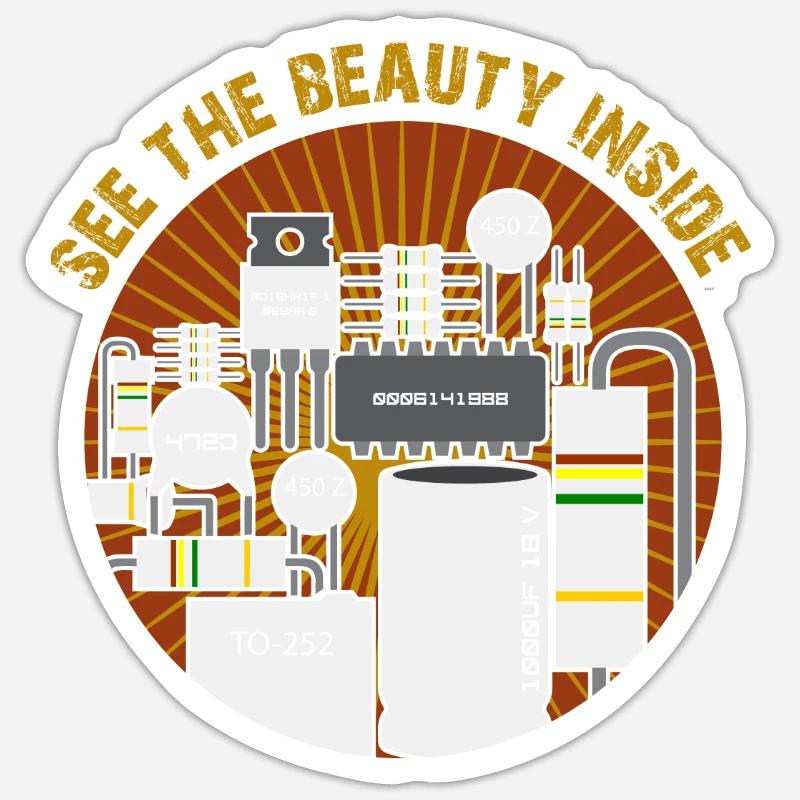 See The Beauty Inside Electrical Engineering Freak Funny Sticker size S (10 x 10 cm)