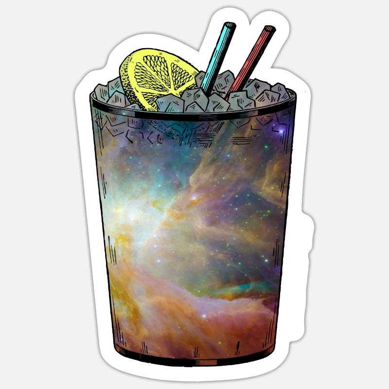 Cocktail de l'espace extra-atmosphérique Sticker taille S (10 x 10 cm)