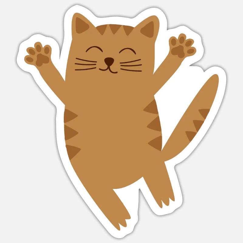 chat - Sticker taille S (10 x 10 cm) - blanc mat