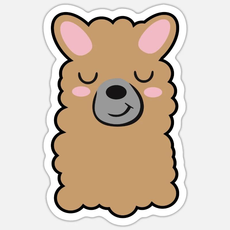 Lama - Sticker Größe S (10 x 10 cm) - Mattweiß