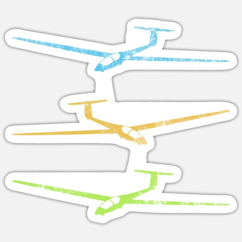 Gliding thermic glider - Sticker size S (10 x 10 cm) - white matte