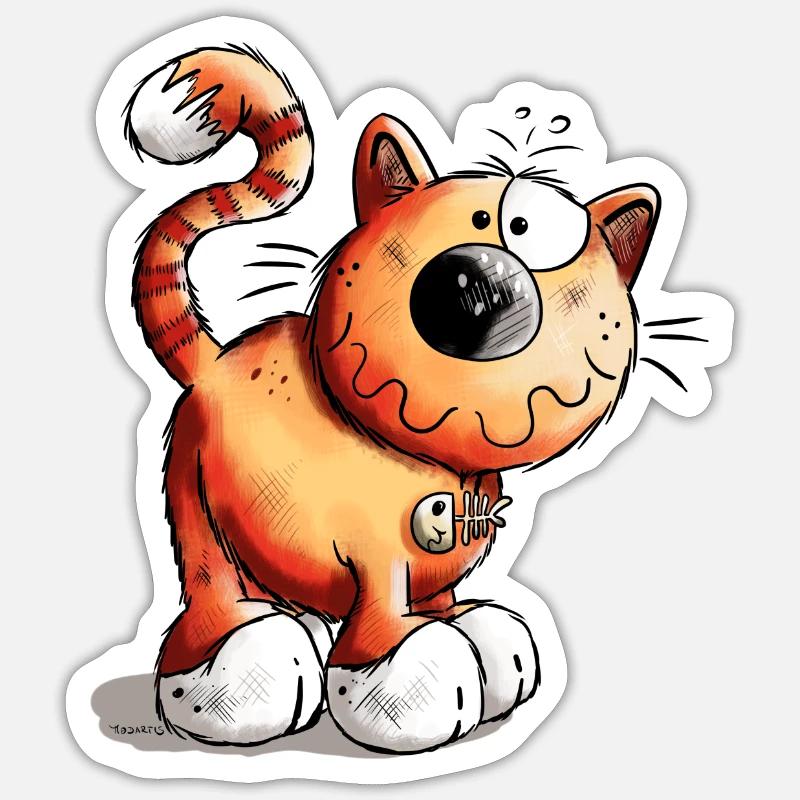 Adventurous Cat - Sticker size S (10 x 10 cm) - white matte