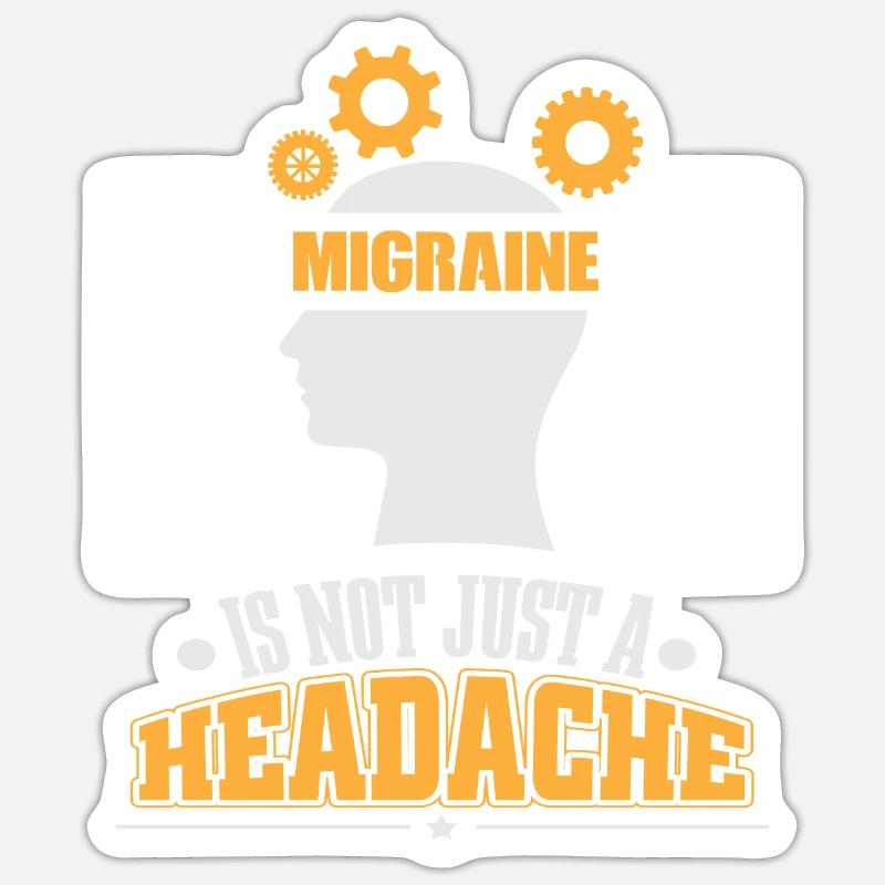 Souffrant de migraine - Sticker taille S (10 x 10 cm) - blanc mat