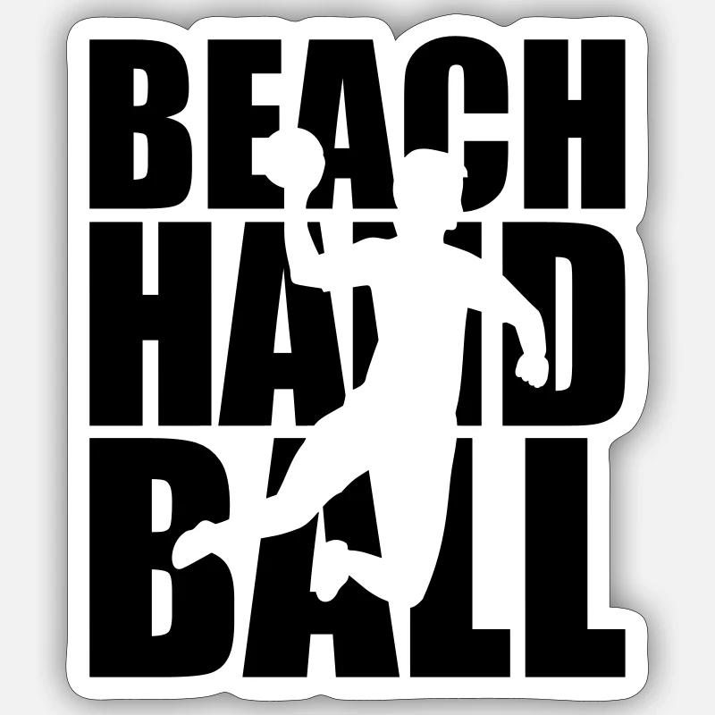 Beachhandball - Sticker size S (10 x 10 cm) - white matte