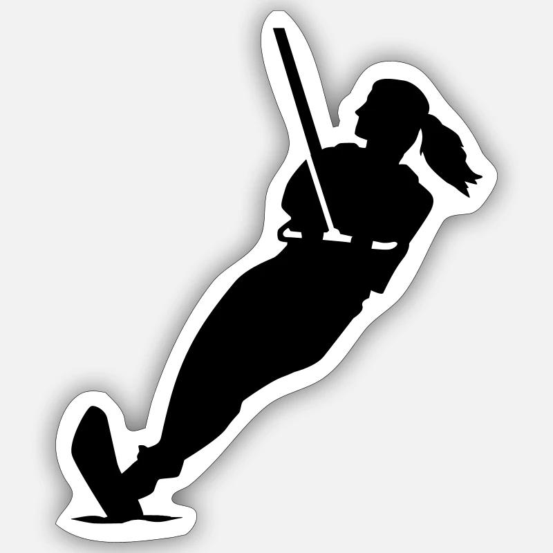 Ski nautique - Sticker taille S (10 x 10 cm) - blanc mat