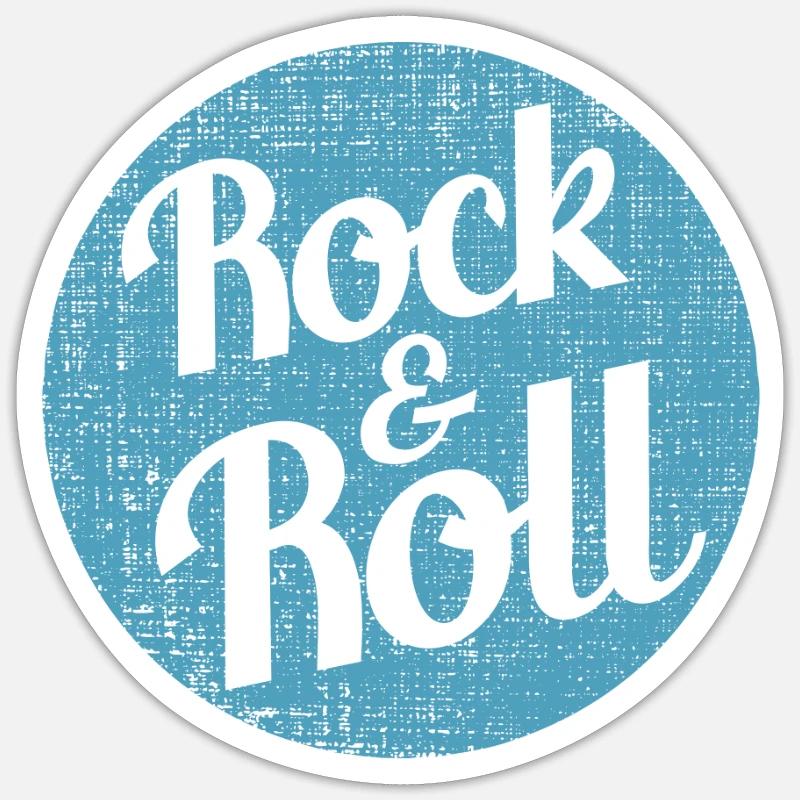 Rock and roll - Sticker formato S (10 x 10 cm) - bianco opaco