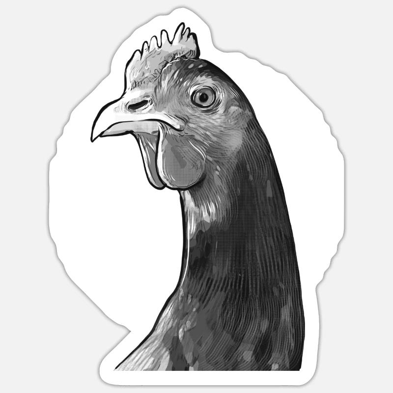Coq coq - Sticker taille S (10 x 10 cm) - blanc mat