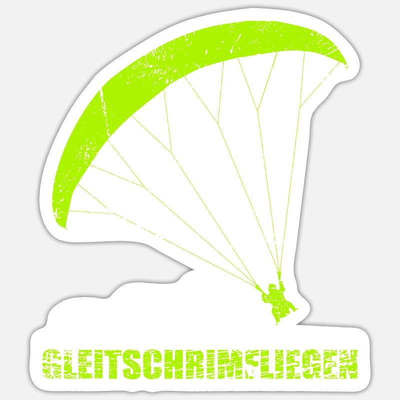 Gleitschirmfliegen Evolution Geschenk Sticker Größe S (10 x 10 cm)