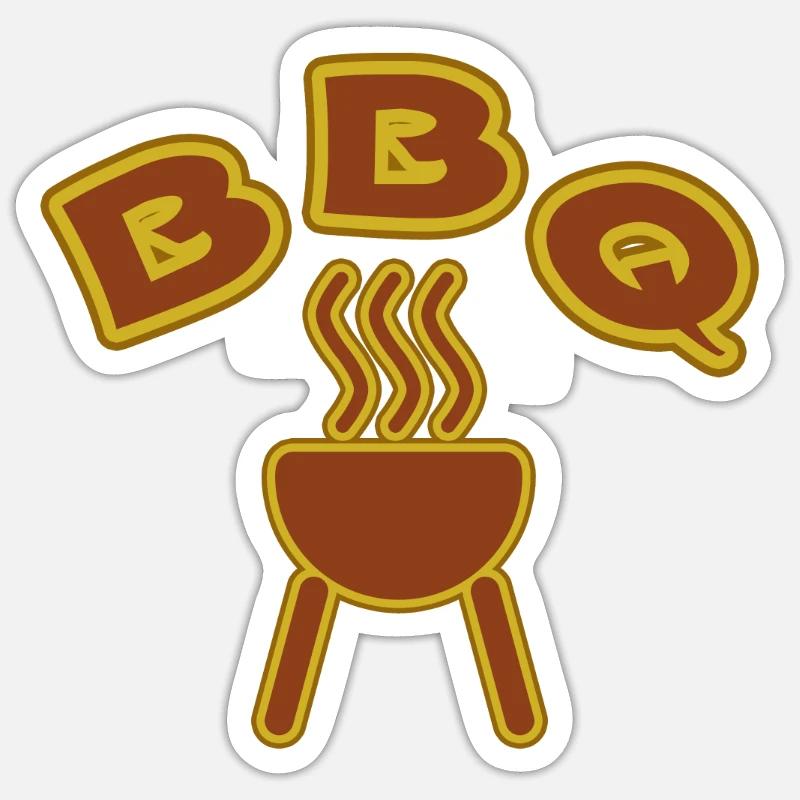 Grilling BBQ - Sticker Größe S (10 x 10 cm) - Mattweiß
