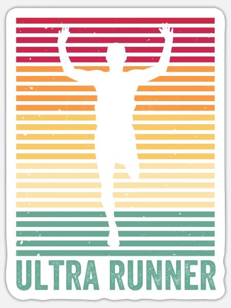 Ultramarathon Ultra Runner Joggen Laufen 100 km - Sticker Größe S (10 x 10 cm) - Mattweiß