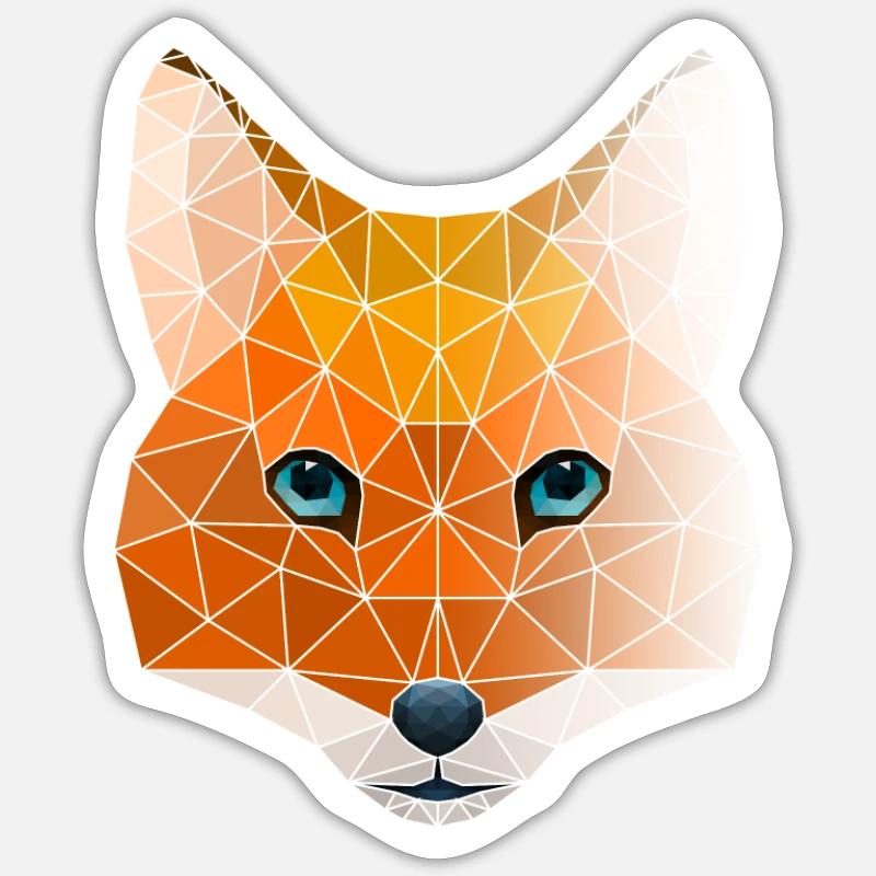 Polygon geometry fox Sticker size S (10 x 10 cm)