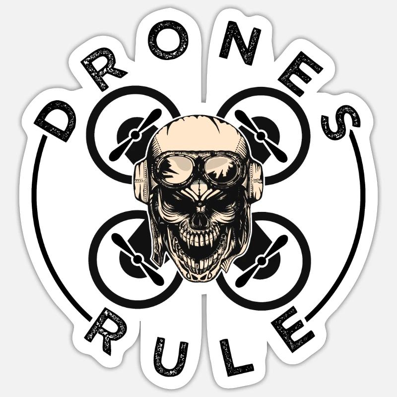 Drones Rule Sticker Größe S (10 x 10 cm)