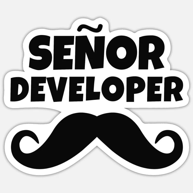Senior programmer gift Sticker size S (10 x 10 cm)