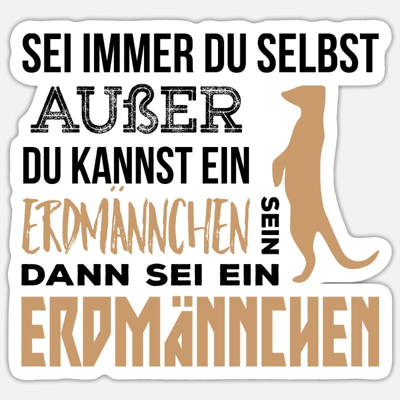 Cadeau de suricate - Sticker taille S (10 x 10 cm) - blanc mat