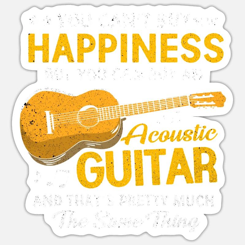 guitar - Sticker size S (10 x 10 cm) - white matte