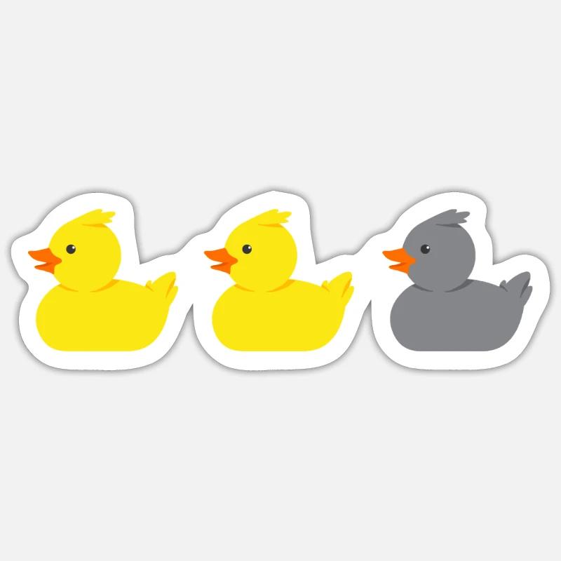 Canard canard gris canard - Sticker taille S (10 x 10 cm) - blanc mat