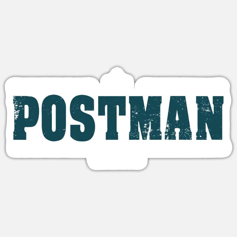 Camicia postino - Sticker formato S (10 x 10 cm) - bianco opaco