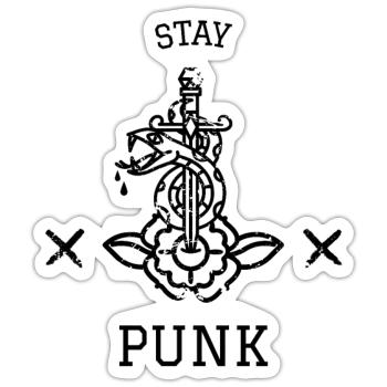 punk - Sticker size S (10 x 10 cm) - white matte - Front