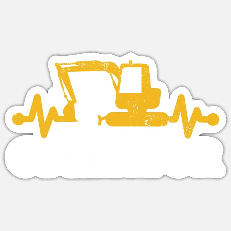 Baggerfahrer Sticker Größe S (10 x 10 cm)
