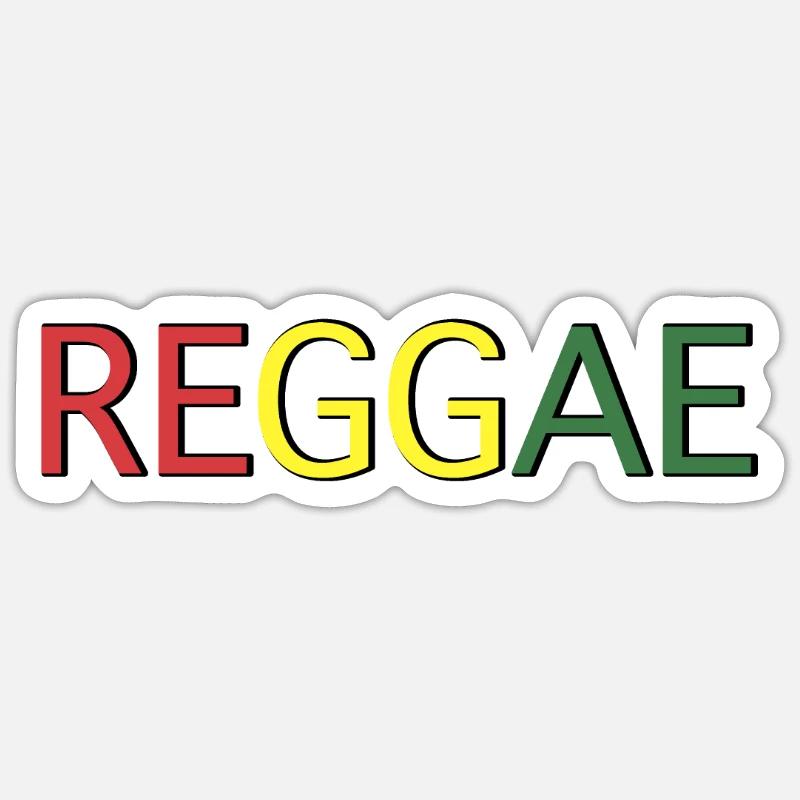 Reggae Farbcode Schriftzug - Sticker Größe S (10 x 10 cm) - Mattweiß