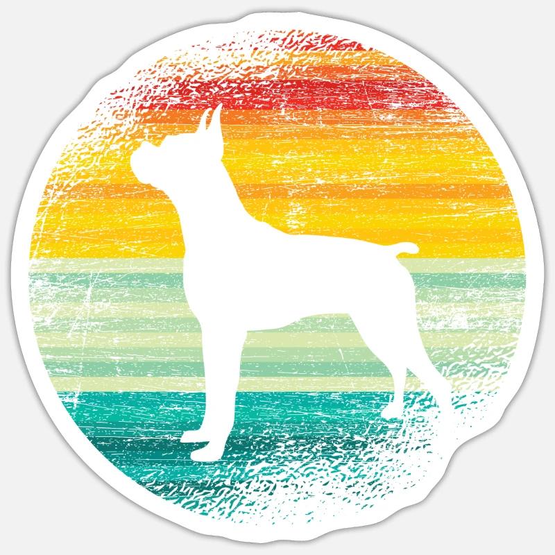 Boxer - Sticker taille S (10 x 10 cm) - blanc mat