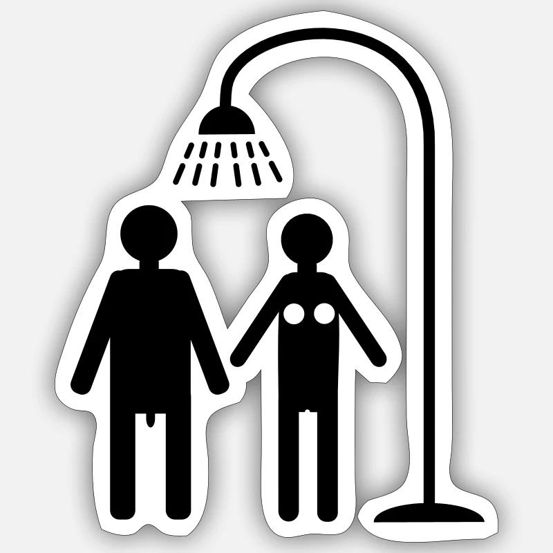 duschen hygiene lebensstil Sticker Größe S (10 x 10 cm)